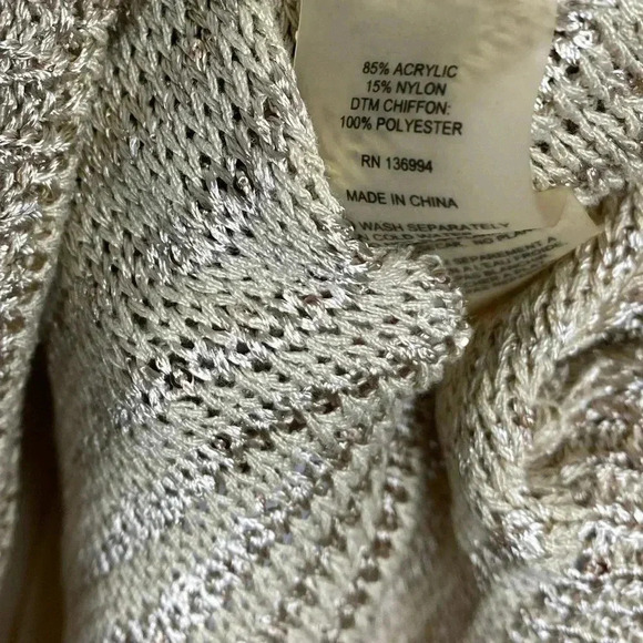 Milano Sequin Layered Zipper Back Detail Knit Sweater - Picture 6 of 6